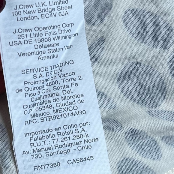 J.Crew Wavy Dots Turtleneck Long Sleeve Top Navy & White Abstract Print XXS - Picture 8 of 10